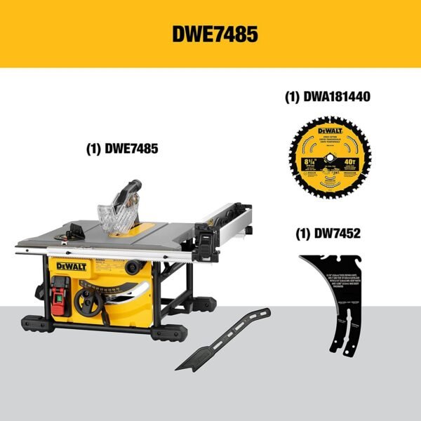 Second image of DEWALT Table Saw for Jobsite, Compact, 8-1/4-Inch (DWE7485)