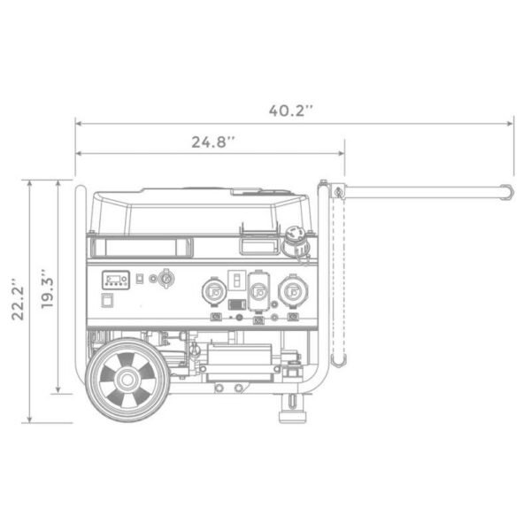 Second image of PORTABLE REMOTE START GAS GENERATOR 4550/3650 WATTS 30A 120/240V CARB AND CETL CERTIFIED WITH WHEEL KIT