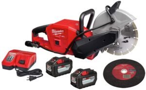 Milwaukee M18 FUEL ONE-KEY 18V Lithium Ion Brushless Cordless 22.86cm Cutting Saw Kit W/ (2) 12.0Ah Battery and Quick Charger