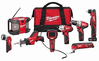 Milwaukee 2495-28 M12 combination 8 tool kit with 2 Cmpt bats, 1 Xc bat