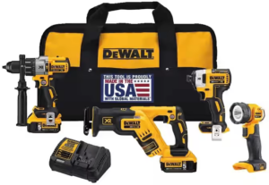 DEWALT 20V MAX XR CORDLESS DRILL COMBO KIT, 4-TOOL (DCK494P2)